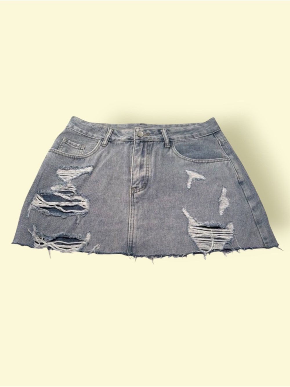 SHEIN Women's Destroyed on Purpose Denim Short Short Skirt Size Large
